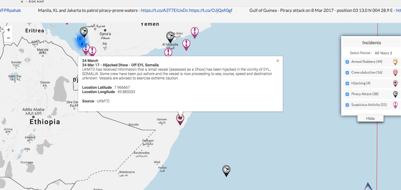 You are currently viewing 24 Mar 17 – A Dhow has been hijacked in the vicinity of EYL, SOMALIA