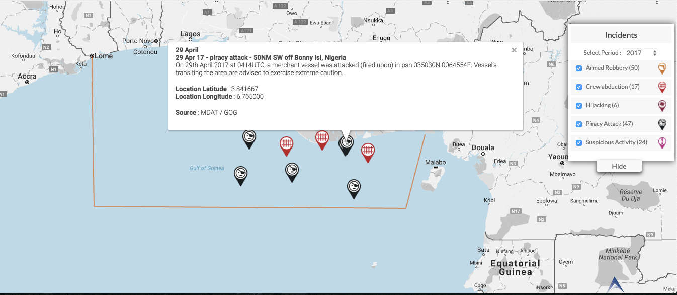 Read more about the article 29 Apr 17 – piracy attack – 50NM SW Off Bonny isl, Nigeria
