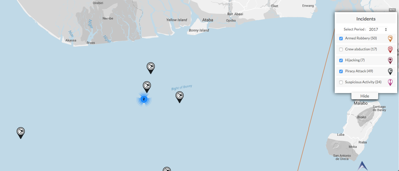 Read more about the article SEAGUARDIAN West Africa advisory – 29 Apr 17 – 4 piracy attacks in adjacent positions S-SW off Bonny Isl. Nigeria