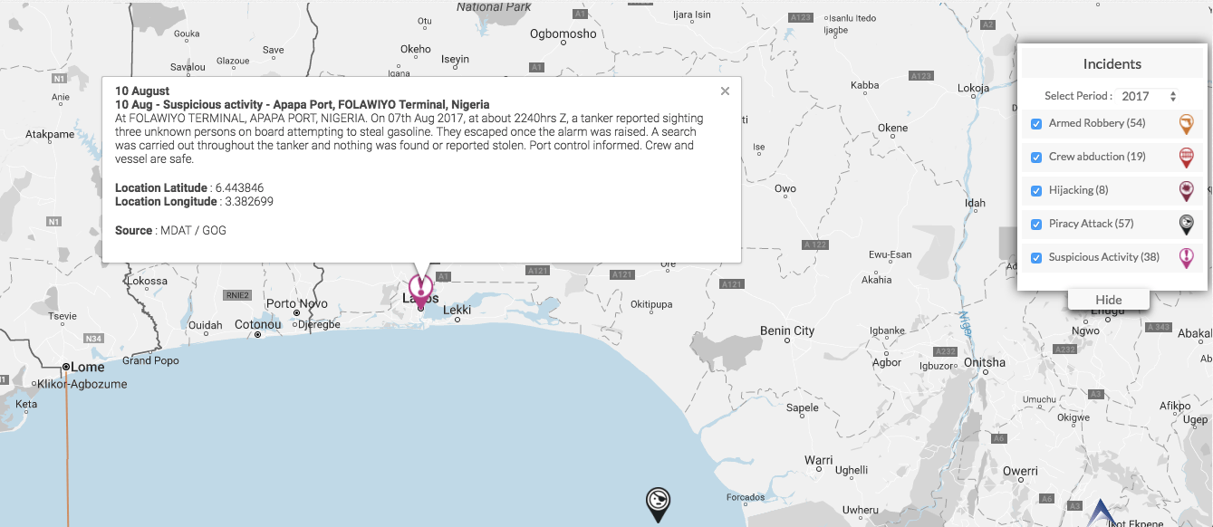 You are currently viewing 10 August 17 – Suspicious activity – FOLAWIYO TERMINAL, APAPA PORT, NIGERIA