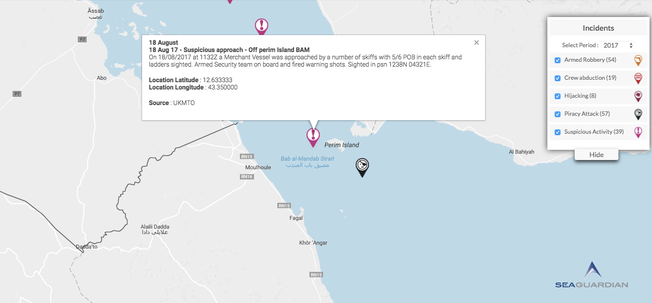 Read more about the article 18 August – Suspicious approach – Off Perim Island  – BAM