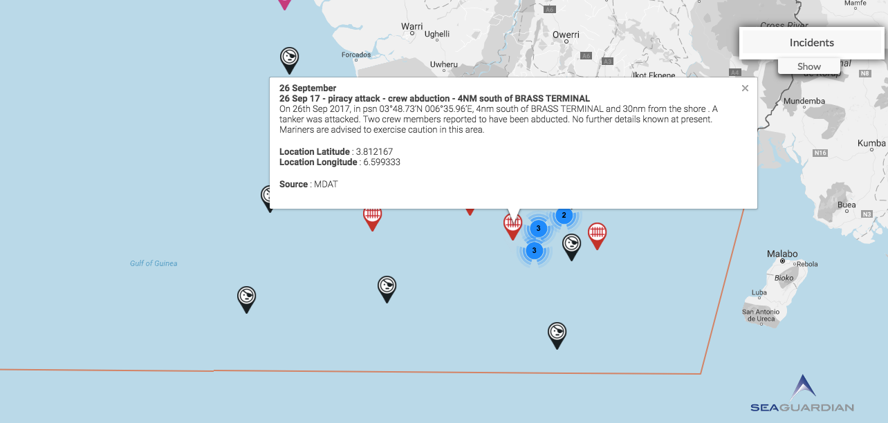 You are currently viewing 26 Sep 17 – piracy attack, crew abduction – 4nm south of BRASS TERMINAL