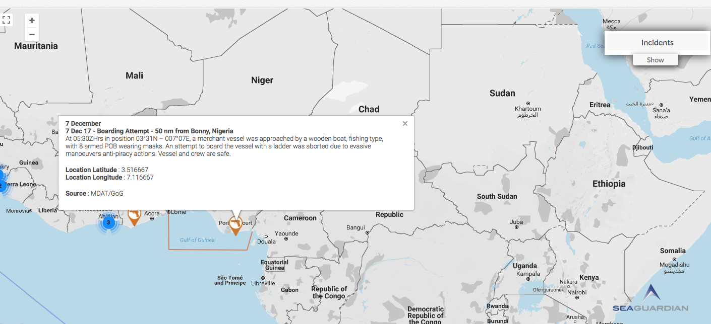 Read more about the article 7 Dec 17 – Boarding Attempt 50nm from Bonny, Nigeria