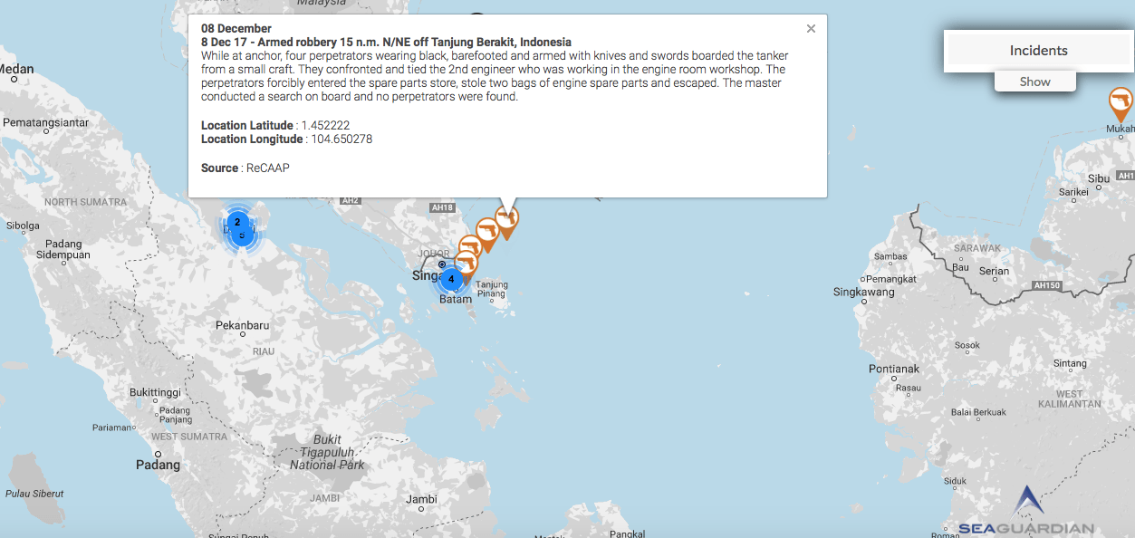 Read more about the article 8 Dec 17 – Armed robbery 15 n.m. N/NE off Tanjung Berakit, Indonesia