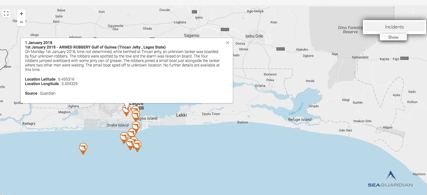 You are currently viewing 1st January 2018- ARMED ROBBERY Gulf of Guinea (Tincan Jetty, Lagos State)