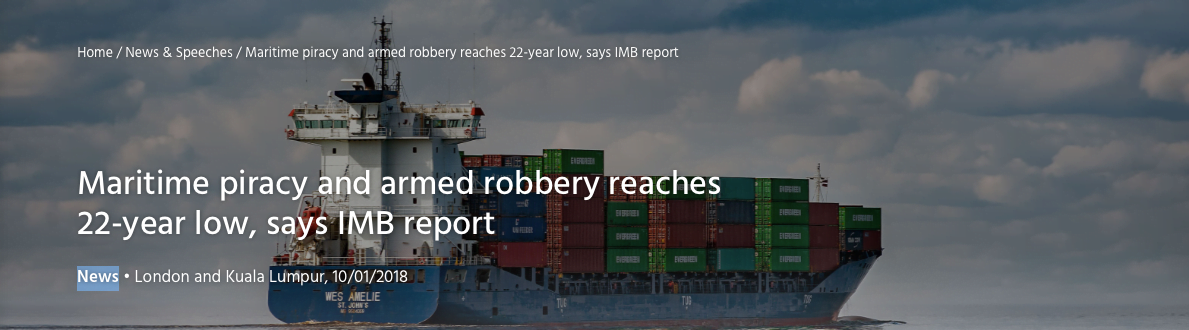 You are currently viewing Maritime piracy and armed robbery reaches 22-year low, says IMB report