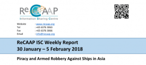 Read more about the article ReCAAP ISC Weekly Report 30 January – 5 February 2018