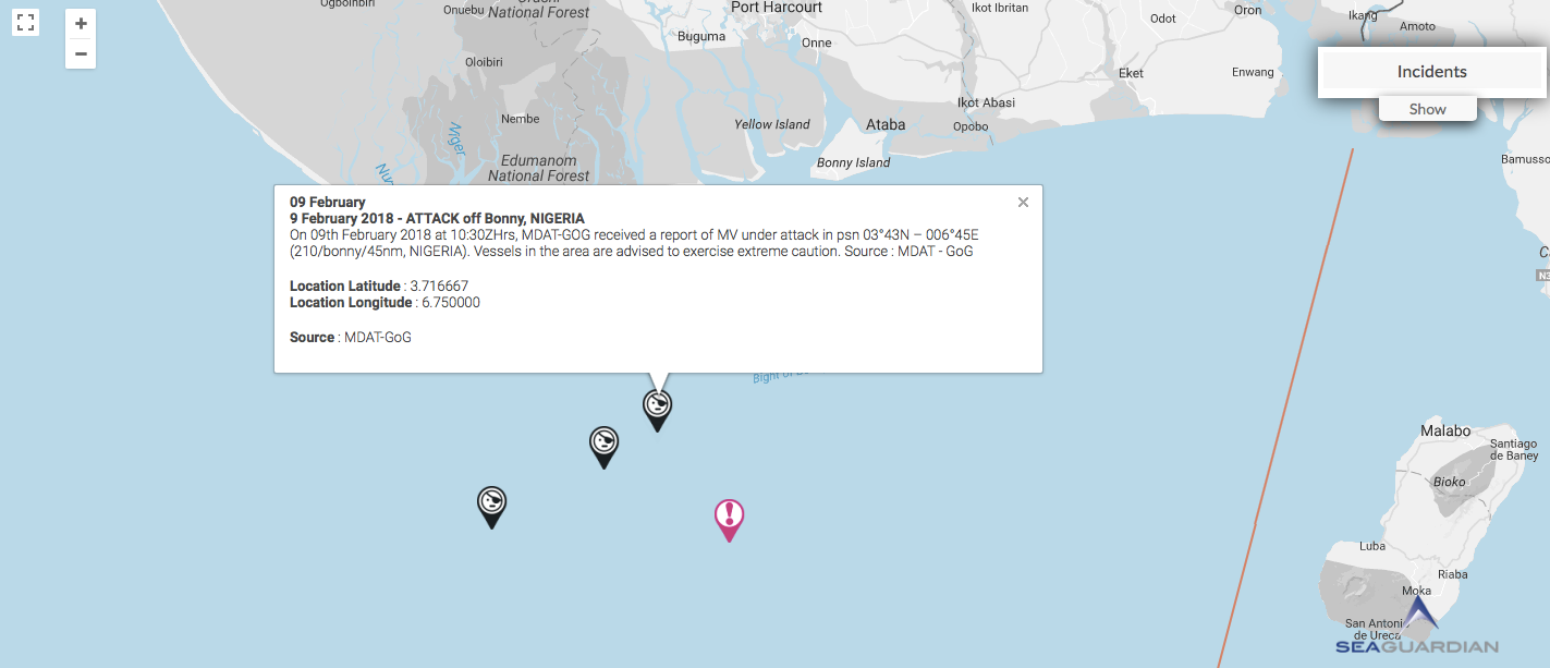 Read more about the article 9 February 2018 – ATTACK off Bonny Island, Nigeria