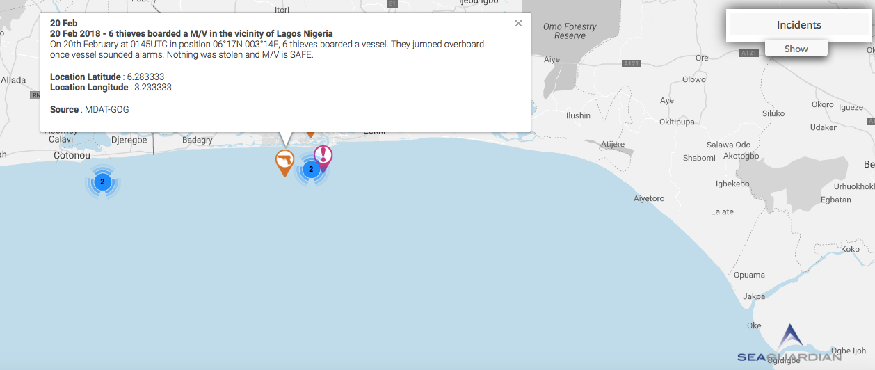 You are currently viewing 20 Feb 2018 – 6 thieves boarded a M/V in the vicinity of Lagos Nigeria