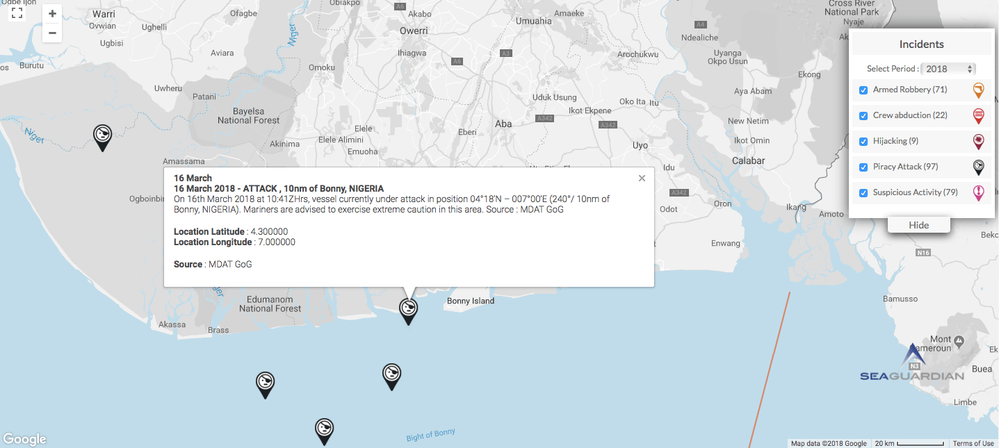 Read more about the article 16 March 2018 – ATTACK , 10nm of Bonny, NIGERIA