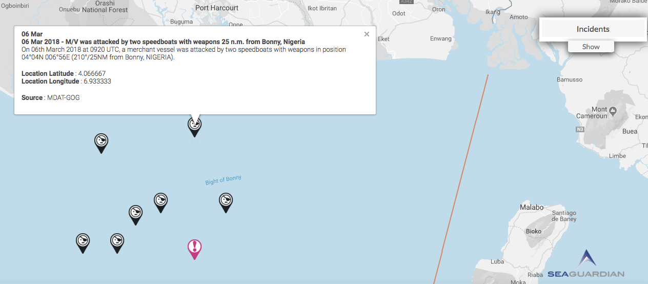 You are currently viewing 06 Mar 2018 – M/V was attacked by two speedboats with weapons 25 n.m. from Bonny, Nigeria