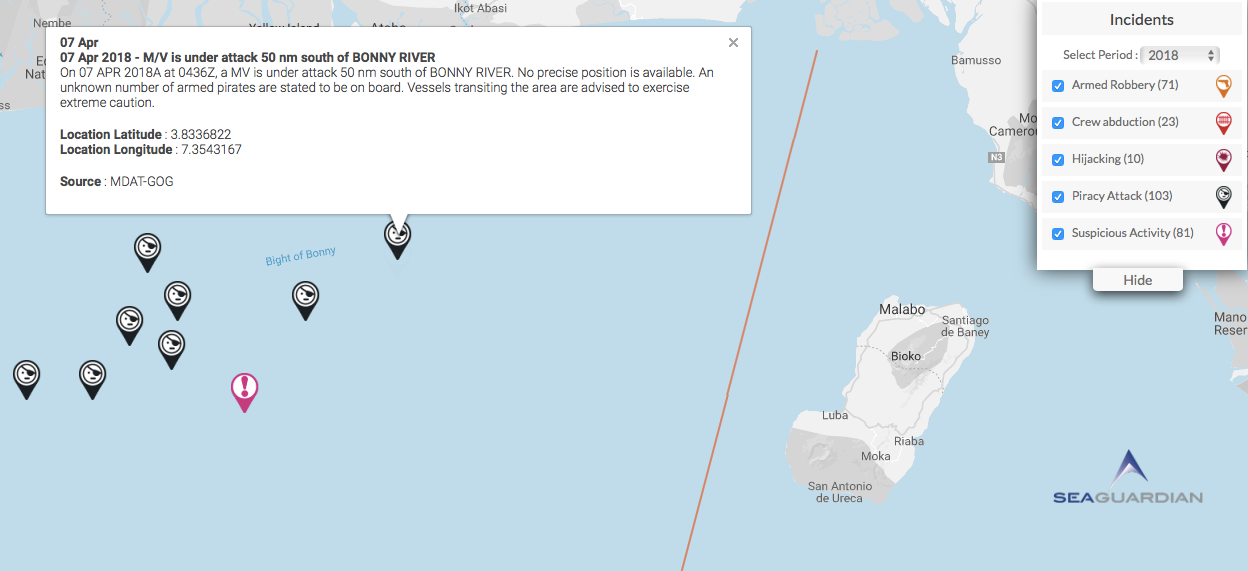 You are currently viewing 07 Apr 2018 – M/V is under attack 50 nm south of Bonny River / Update
