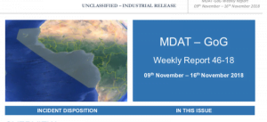 Read more about the article MDAT Weekly Report 09-16 November 2018