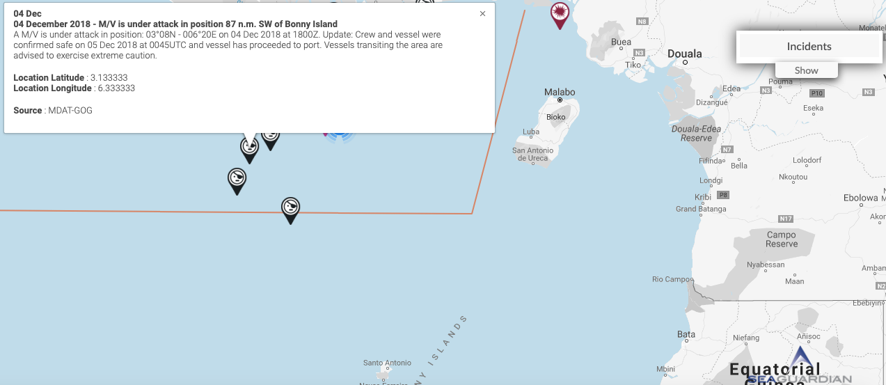 You are currently viewing 04 Dec 2018 – M/V is under attack in position 87 n.m. SW of Bonny Island