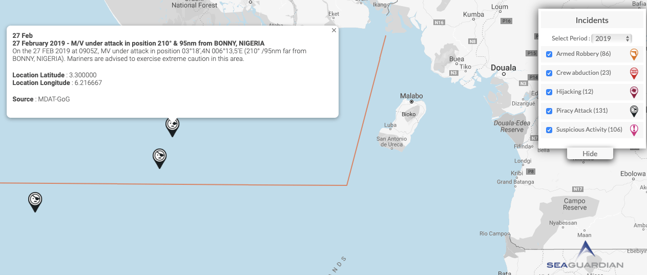 You are currently viewing 27 February 2019 – M/V under attack in position 210° & 95nm from BONNY, NIGERIA