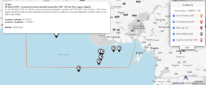 Read more about the article 02 March 2019 – A vessel has been attacked in position 180° 104 nm from Lagos, Nigeria
