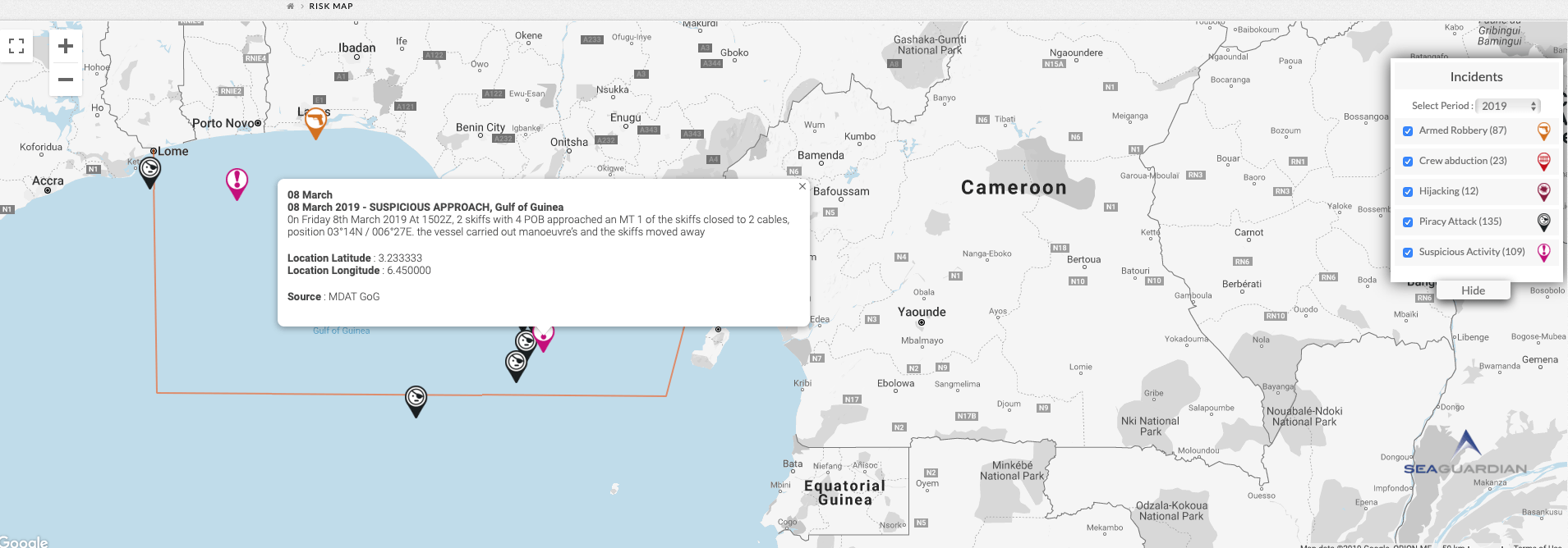 You are currently viewing 08 March 2019 – Suspicious Approach, Gulf of Guinea