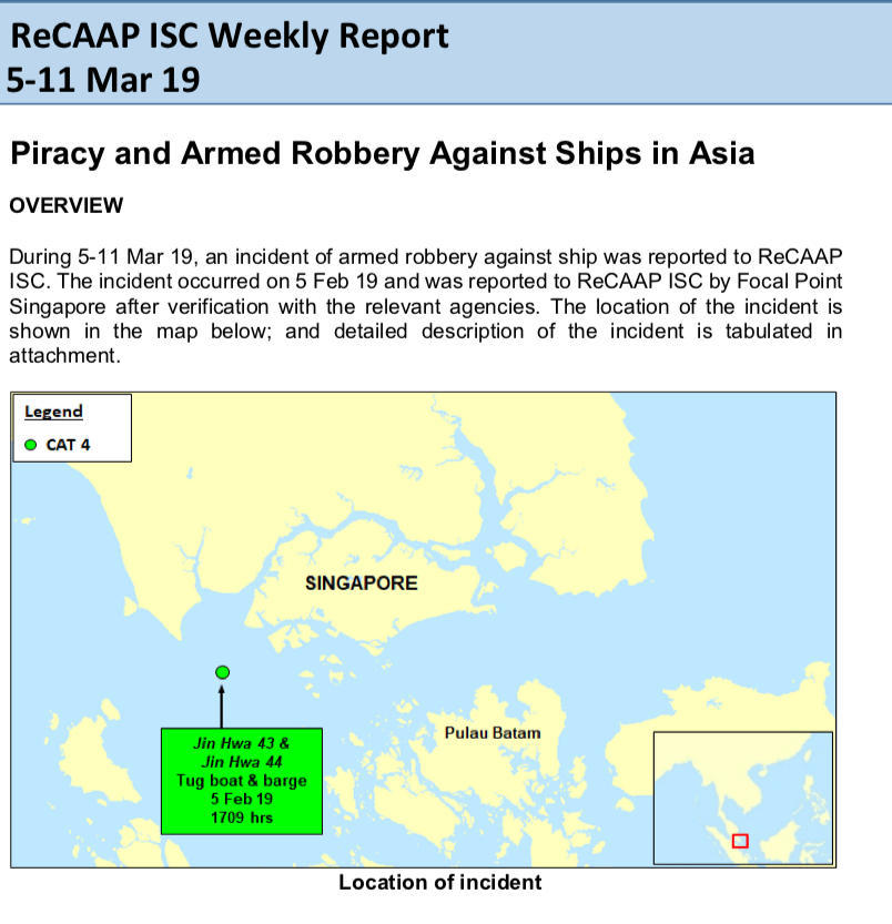 You are currently viewing ReCAAP ISC Weekly Report 5-11 March 19