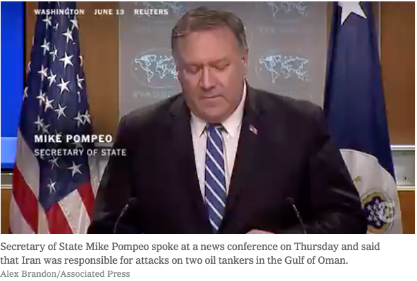 You are currently viewing Pompeo Says Intelligence Points to Iran in Tanker Attack in Gulf of Oman