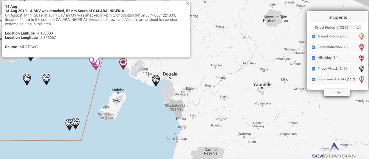 You are currently viewing 14 Aug 2019 – A M/V was attacked, 52 nm South of CALABA, NIGERIA