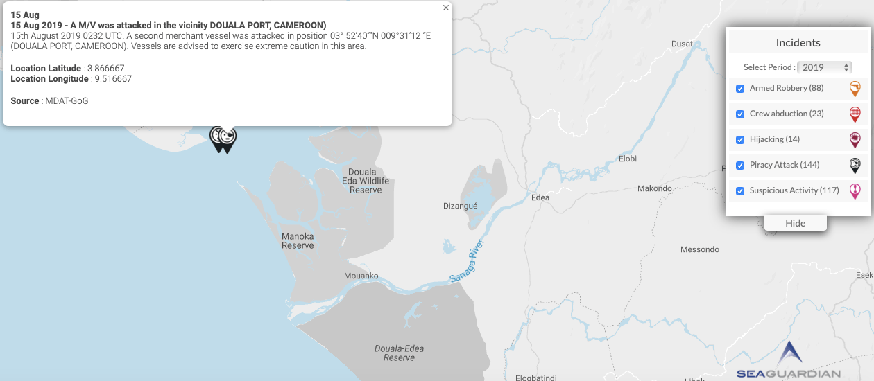 You are currently viewing 15 Aug 2019 – A M/V was attacked in the vicinity DOUALA PORT, CAMEROON)