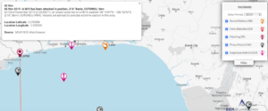 Read more about the article 02 Nov 2019 -A M/V has been attacked in position, 216° Benin, COTONOU, 9nm