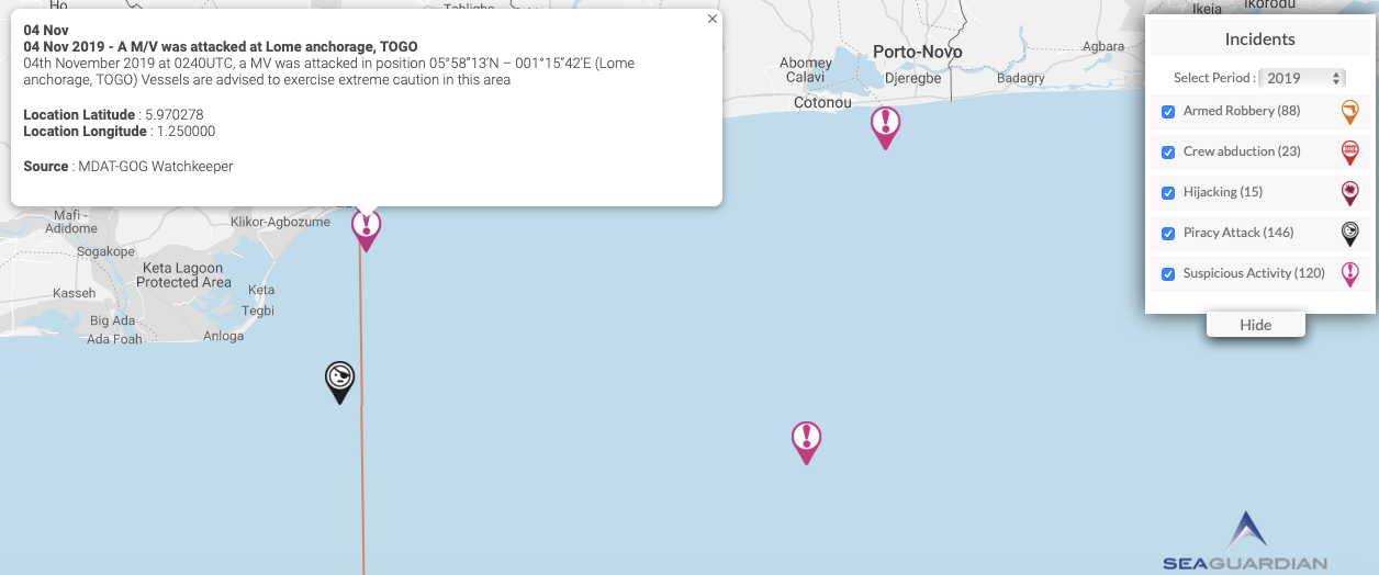 You are currently viewing 04 Nov 2019 – A M/V was attacked at Lome anchorage, TOGO
