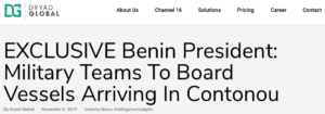 Read more about the article EXCLUSIVE Benin President: Military Teams To Board Vessels Arriving In Contonou
