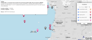 Read more about the article 20 May 2020 – A vessel has been boarded, the last known position 206°/134 nm off Brass, NIGERIA