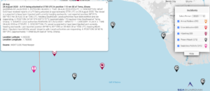 Read more about the article 28 August 2020 – A F/V being attacked at 0735 UTC in position 110 nm SE of Tema, Ghana