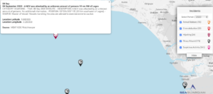 Read more about the article 08 September 2020 – A M/V was attacked by an unknown amount of persons 33 nm SW of Lagos