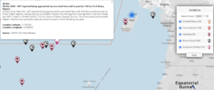Read more about the article 30 Dec 2020 – M/T reported being approached by one small fast craft in position 100 nm S of Brass, Nigeria