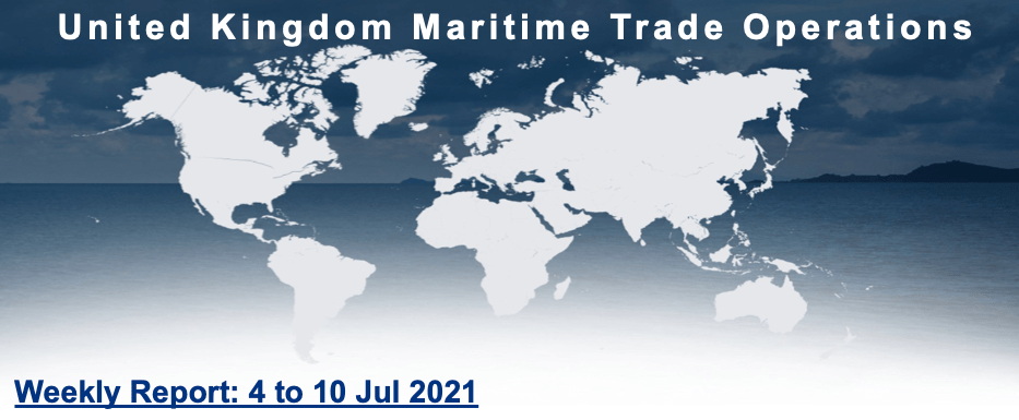 Read more about the article UKMTO Weekly Report: 4 to 10 Jul 2021
